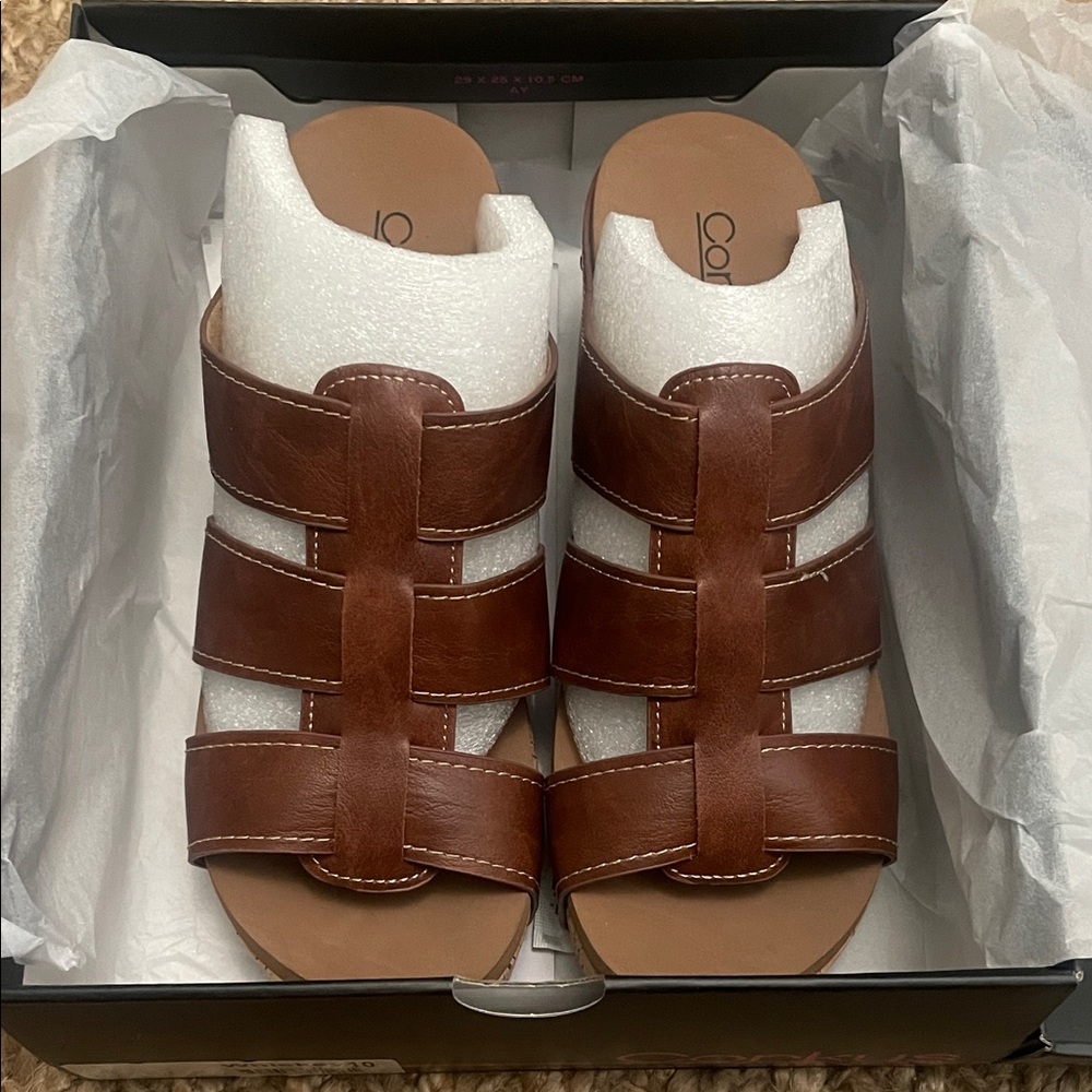 Corkys Tan Leather Sandals